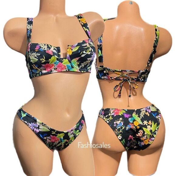 Victorias Secret Set Full Coverage Bikini Top & Brazilian Bikini Bottom Set - Picture 1 of 5